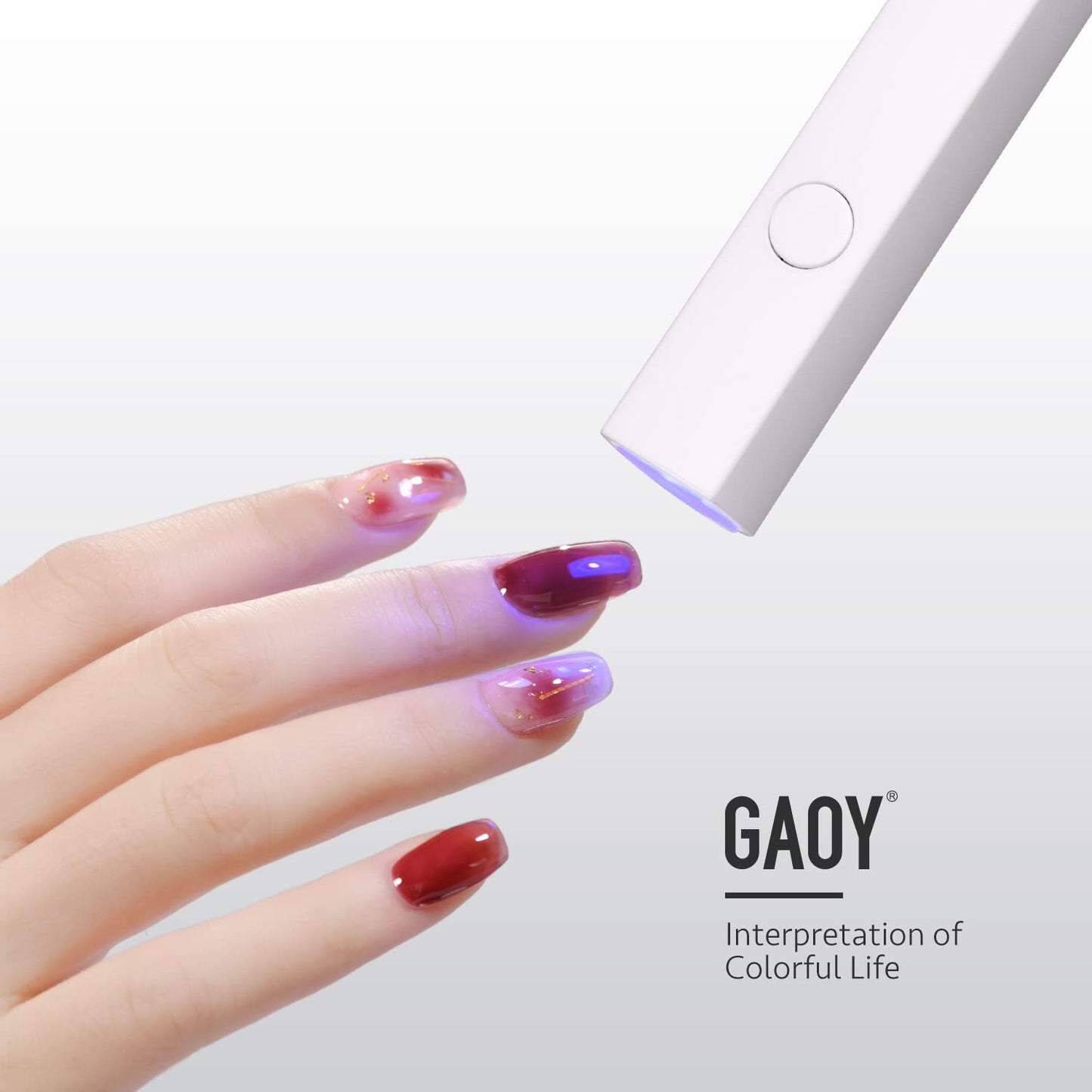 GAOY Handheld UV Light for Gel Nails, Mini Nail Lamp, Portable Cordless Rechargeable, Fast Curing
