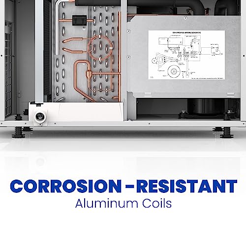AprilAire E080 Whole House Dehumidifier for Basement & Crawl Space – 80-Pint High-Capacity Commercial Dehumidifier for Homes Up to 4,400 Sq. Ft. with Pump, Drain Hose, & Hanging Kit for DIY Install