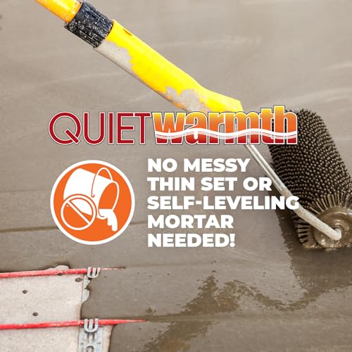 QuietWarmth Float 2-in-1 Kit QWF3X166F240VAL Radiant Floor Heating Mat w/Smart Home Thermostat for Laminate, Wood, Luxury Vinyl Floating Flooring- Cuttable Mat Size 3’x16.7' 240Volt (Covers 50sf)