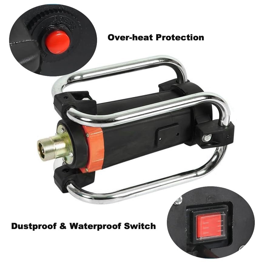 1600W Power Concrete Vibrator, 16000RPM 2HP Handheld Concrete Vibrating Tool, Concrete Construction Immersion Vibrator with Ø1.5” Rod & 14.75ft Flexible Shaft