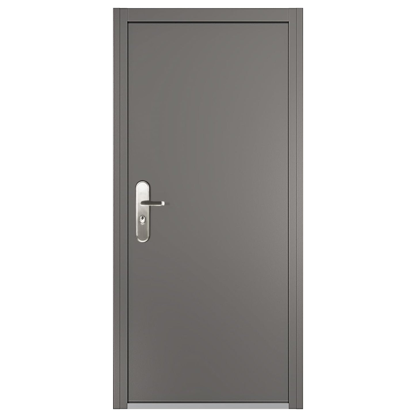 VIZ-PRO Quick Mount Steel Security Door with Frame and Hardware, Gray Right Side-Hinged Inward, 39 9/16" - 41 7/8" Width Adjustable, 83 1/2" Height