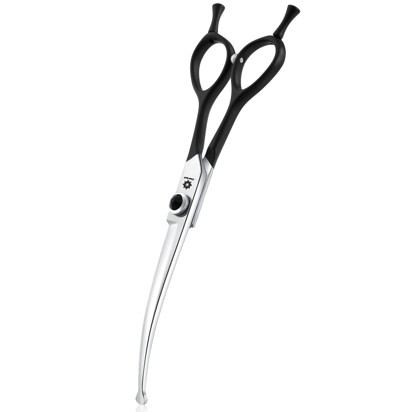 Dream Reach Round Dog Grooming Scissors - Downward Curved Dog Shears for Trimming Face and Paws, Safety Round Tip Shears for Pet Cats, Professional Pet Grooming Scissors Black 6.5"