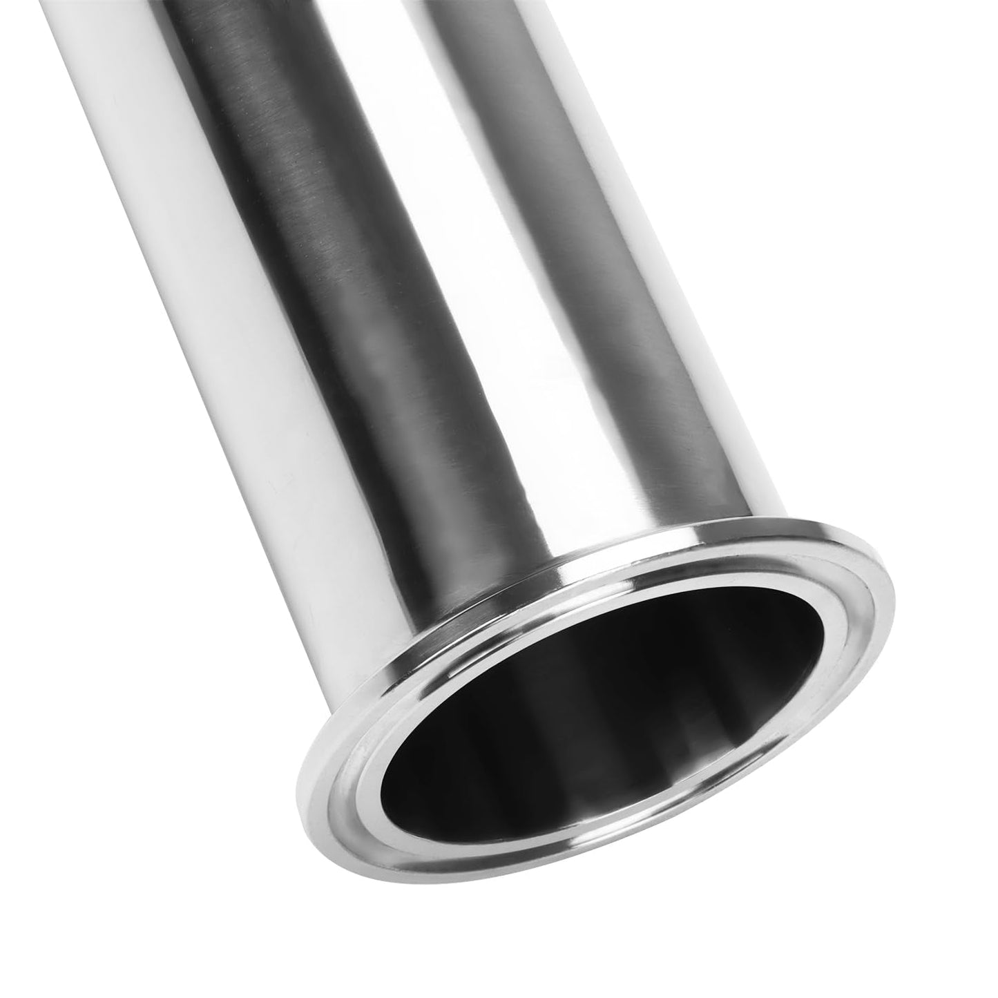 DERNORD Sanitary Spool Tube with Clamp Ends,Stainless Steel 304 Seamless Round Tubing with 2 inch Tri Clamp 64MM Ferrule Flange (Tube Length: 48 Inch / 1219MM)