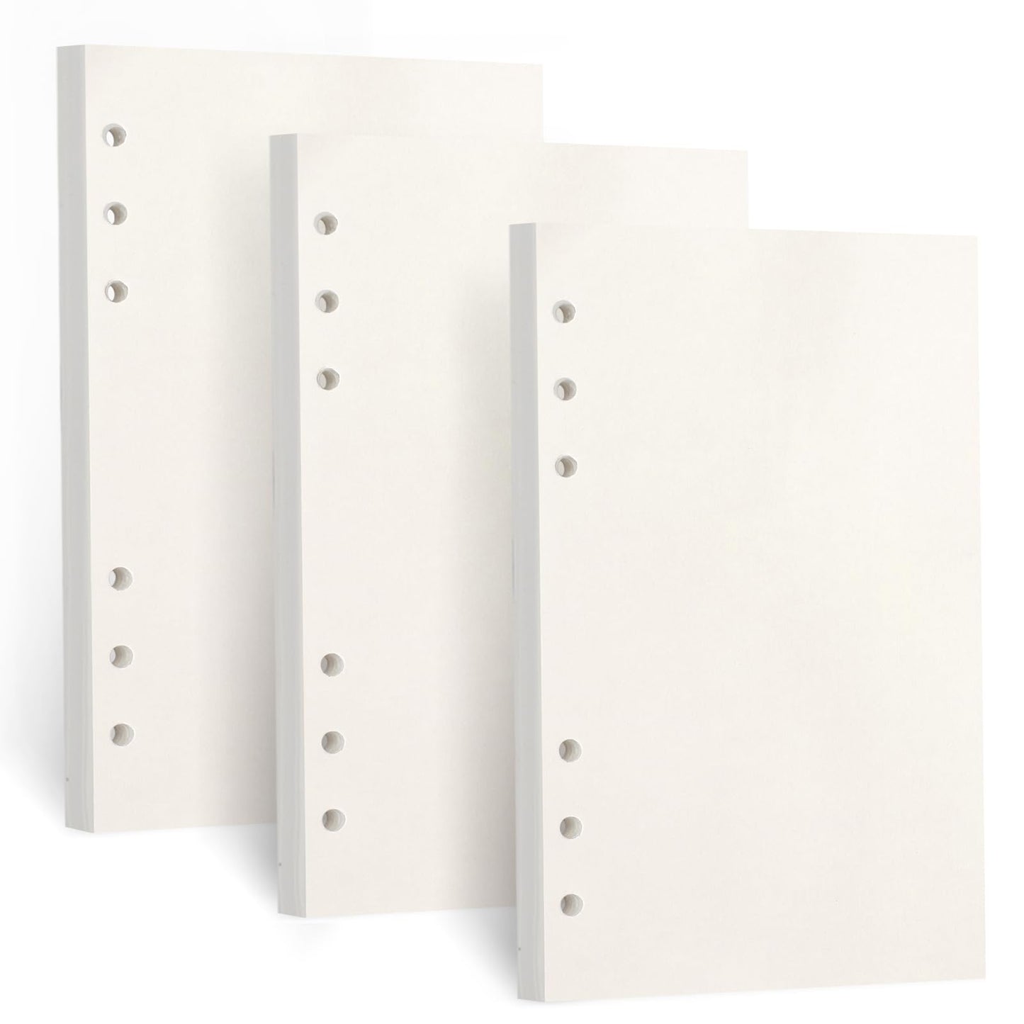 A6 Refill Paper, [3 Pack] Toplive 100GSM Thick Refillable Blank Paper 6 Hole Filler Inserts Loose Leaf Paper 135 Sheets (270 Pages) for 6 Ring Binder Journal Notebook