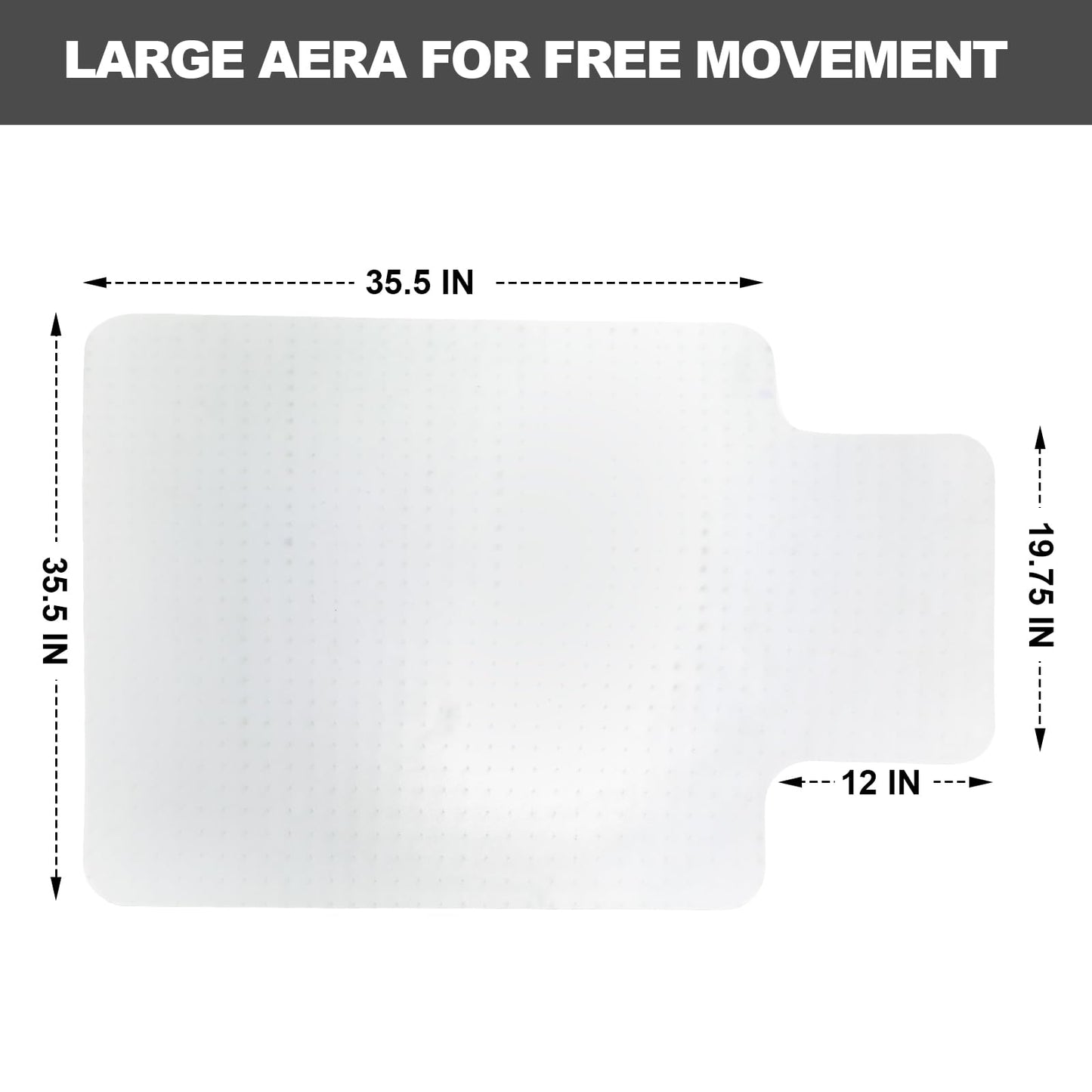 Chair Mat for Carpet- Low Pile (1/4" Thick) Carpet Protector for Office Gaming Computer Desk Chair. Heavy Duty Desk Chair Mat for Carpeted Floors, Semi Transparent