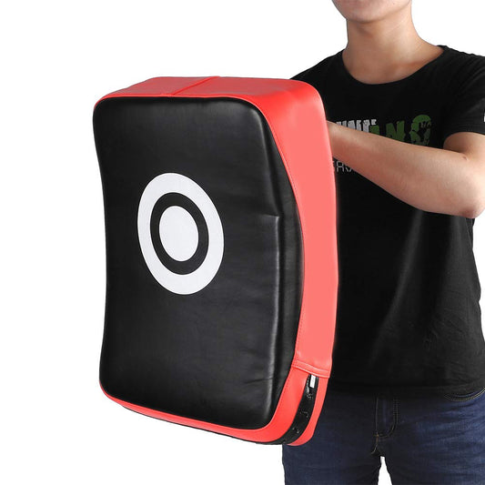Taekwondo Kick Pad EVA Muay Thai Pads MMA Karate Kick Target Boxing Strike Equipment Curved Arm Pad Focus Shield 21.7 x 15.7 in (Black-Red)