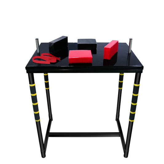 INNOLIFE Standard Arm Wrestling Battle Table with Strap,Professional Wrist Strength Training Support Plate