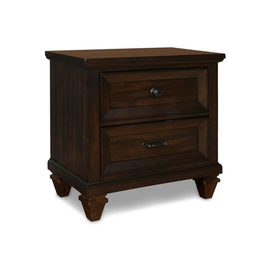 New Classic Furniture Sevilla Wood 2-Drawer Nightstand, Walnut