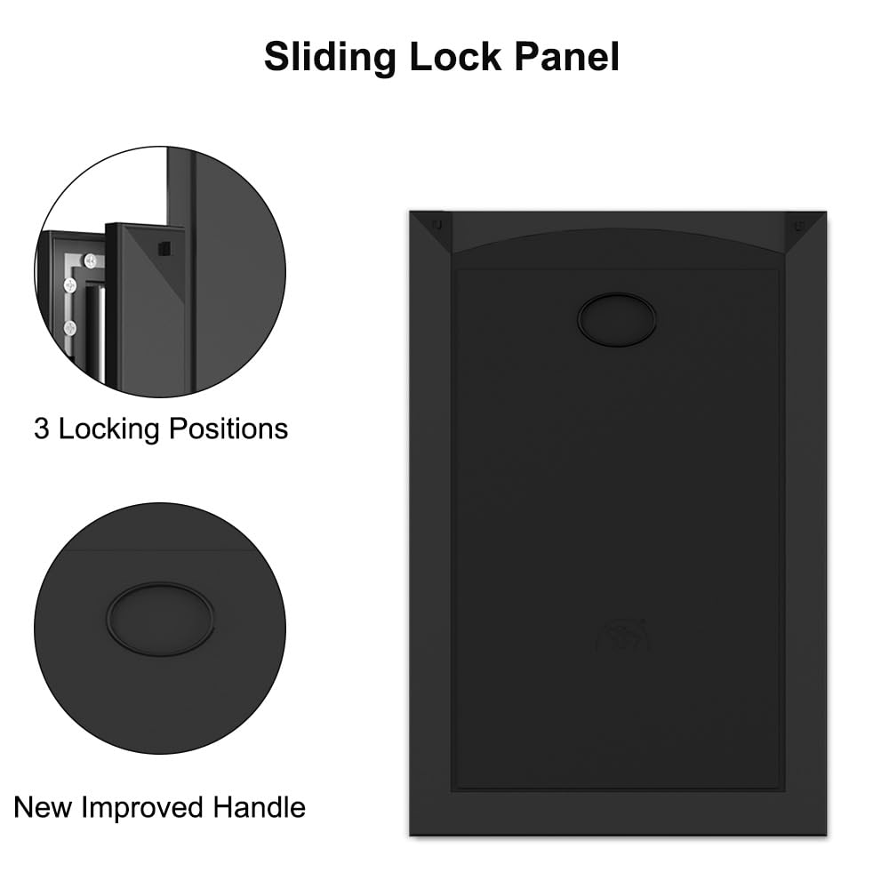 [MAVRICPOWER] Aluminum Medium Dog Door for Door, Doggie Door with 2 Sliding Lock Panels for Exterme Weahter, Pet Door for Small Dogs Up to 30 lbs