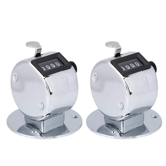 Bnineteenteam 2pcs Hand Tally Counters, 4 Digit Mechanical Palm Counter Handheld Number Click Counter Tally Clicker Counter for Sports Games Golf Judgment, Timing, Step -by -Step Appliances