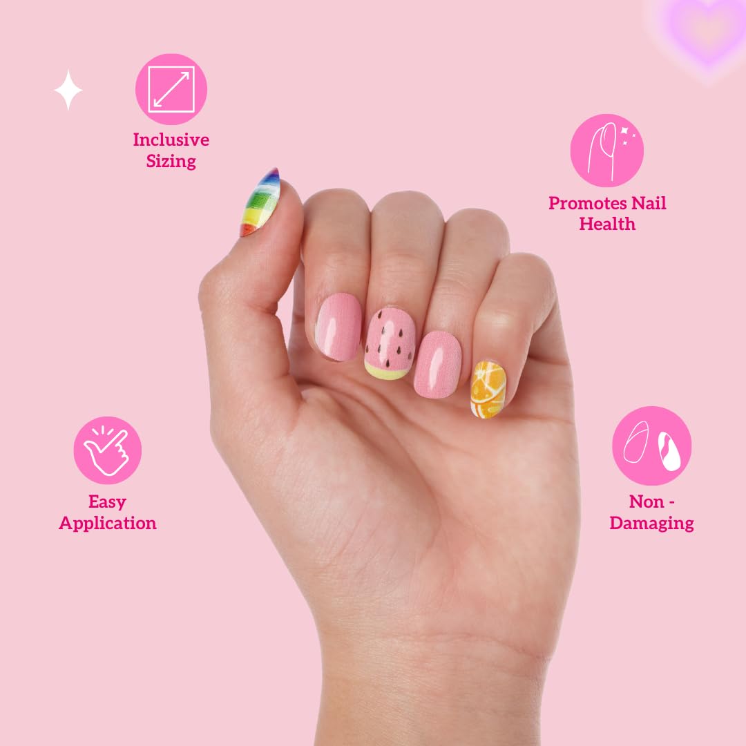 Keep It Classy Kids Friendly Press-On Nails Kit by Monyetta Shaw || Multi Play Date, Kids Size || Reusable, Vegan, Non-Toxic, Easy Application