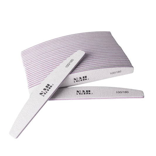 Nail Dark Professional Nail Files 100/180 Grit (Pack of 25) | Ultra-Thin Dual Sided Emery Boards for Manicure & Pedicure | Strong, Flexible Salon Grade Nail Shaping Tools (Pack of 25)