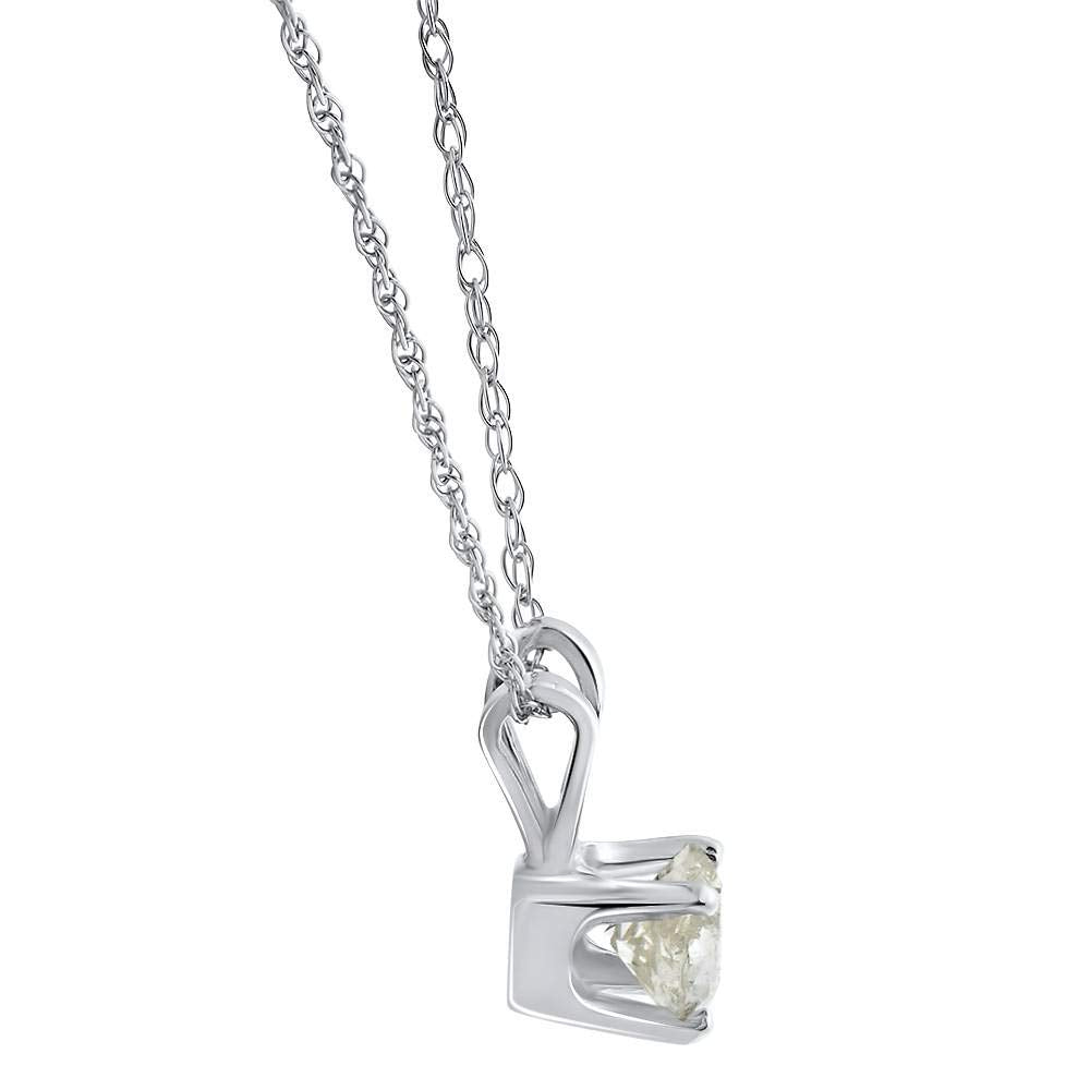 P3 POMPEII3 Pompeii 1/2Ct TW Diamond Solitaire Necklace Studs Set 14K White Gold Lab Grown (G-H,VS2-SI1)