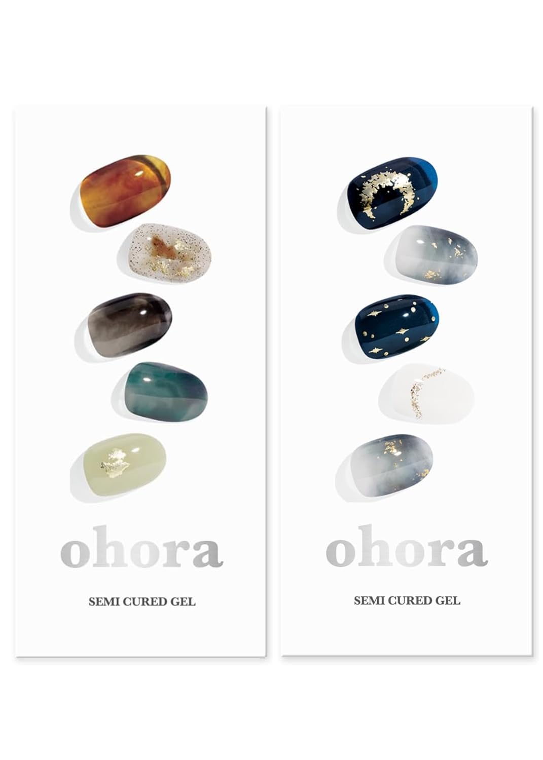 ohora Semi Cured Gel Nail Set of 2 (N Dreaming & N Moonlight) - Professional Salon-Quality Nail Care - Easy to Use, Comfortable Curing, and Easy to Remove