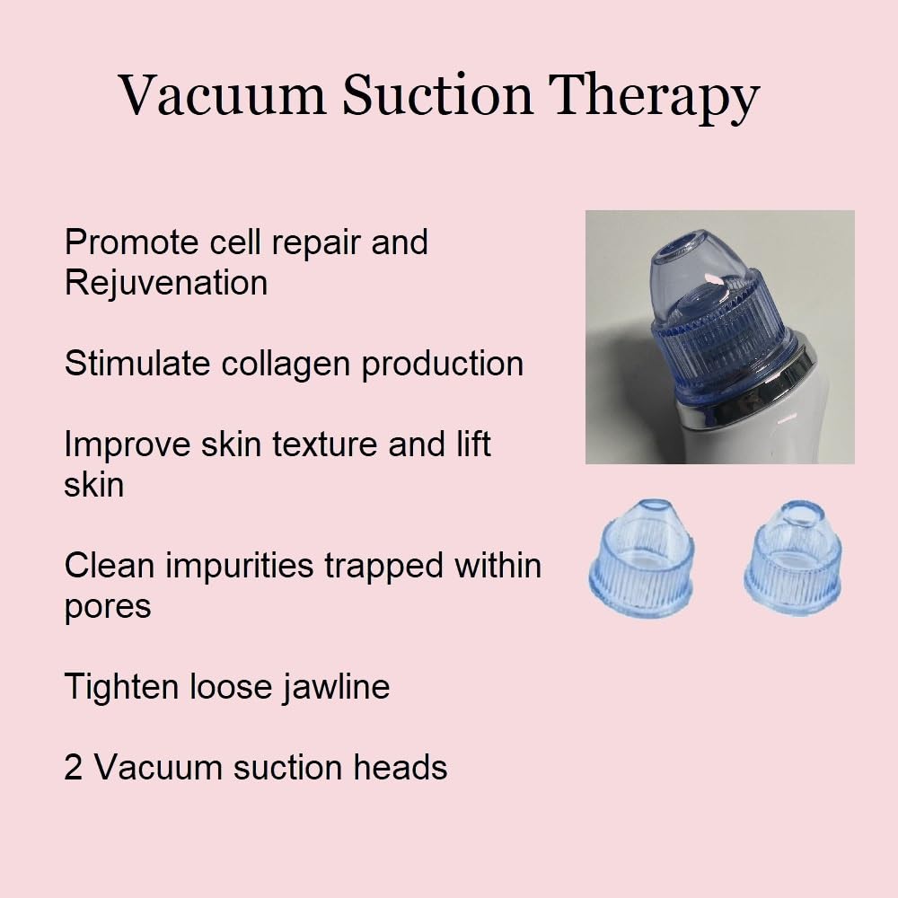 Appolus 3-in-1 Diamond Microdermabrasion Machine - Vacuum & Light Therapy Tool - Anti-Aging Device for Face & Neck - Skin Tightening - Wrinkle Reducing - Jawline Definition
