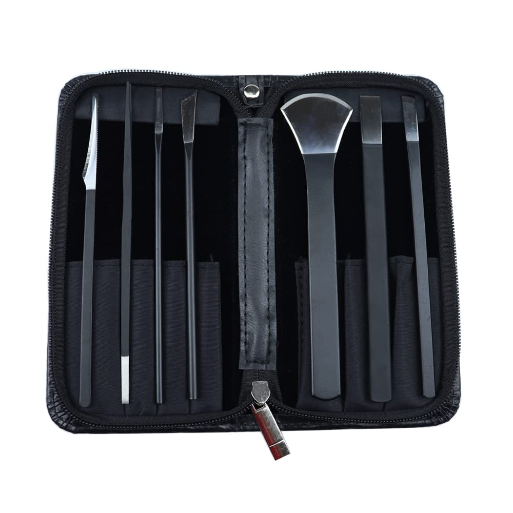 7pcs Pedicure Knife Set Ingrown Toenail Tools with PU Storage Bag High Manganese Steel Nail Knives Cuticle Remover Professional Foot Repair Sharp Blade Kit for Nails Corn Callus