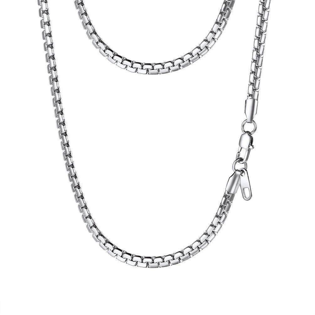 PROSTEEL Chains for Men Necklace 26inch Stainless Steel Flat Chain Trendy Necklace