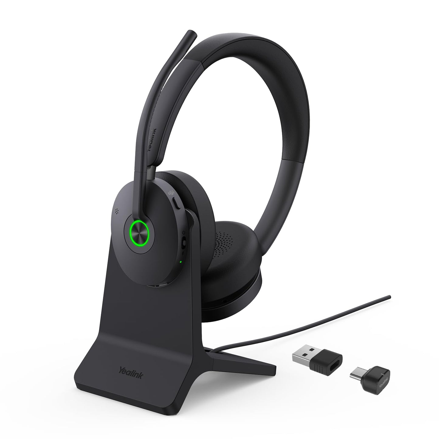 Yealink BH74 with Stand ANC Wireless Bluetooth Headset with Mic for Work, 6-mics Hybrid ANC Tech, Microsoft Teams Premium Open Ofﬁce Certified Headsets, up to 32h Talking Battery Life, Zoom Certified