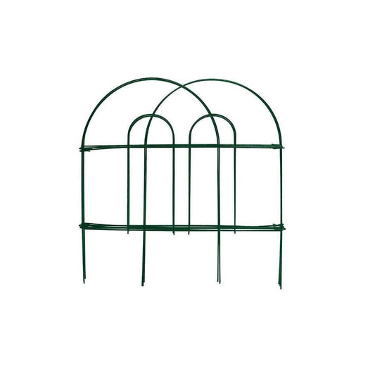 2 Pack 18 Inch x 8 Feet,Overall Length 16 Feet Green Garden Border Folding Fence Lawn Yard Fence, Total 12 Panels Decorative Fence