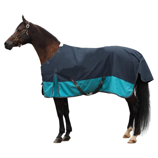 Dura-Tech Viking Extreme Surcingle Horse Blanket | Euro Fit 1680 Denier | Heavy Weight Winter Horse Blanket | Waterproof Rain Sheet | Color Navy/Teal | Size 68