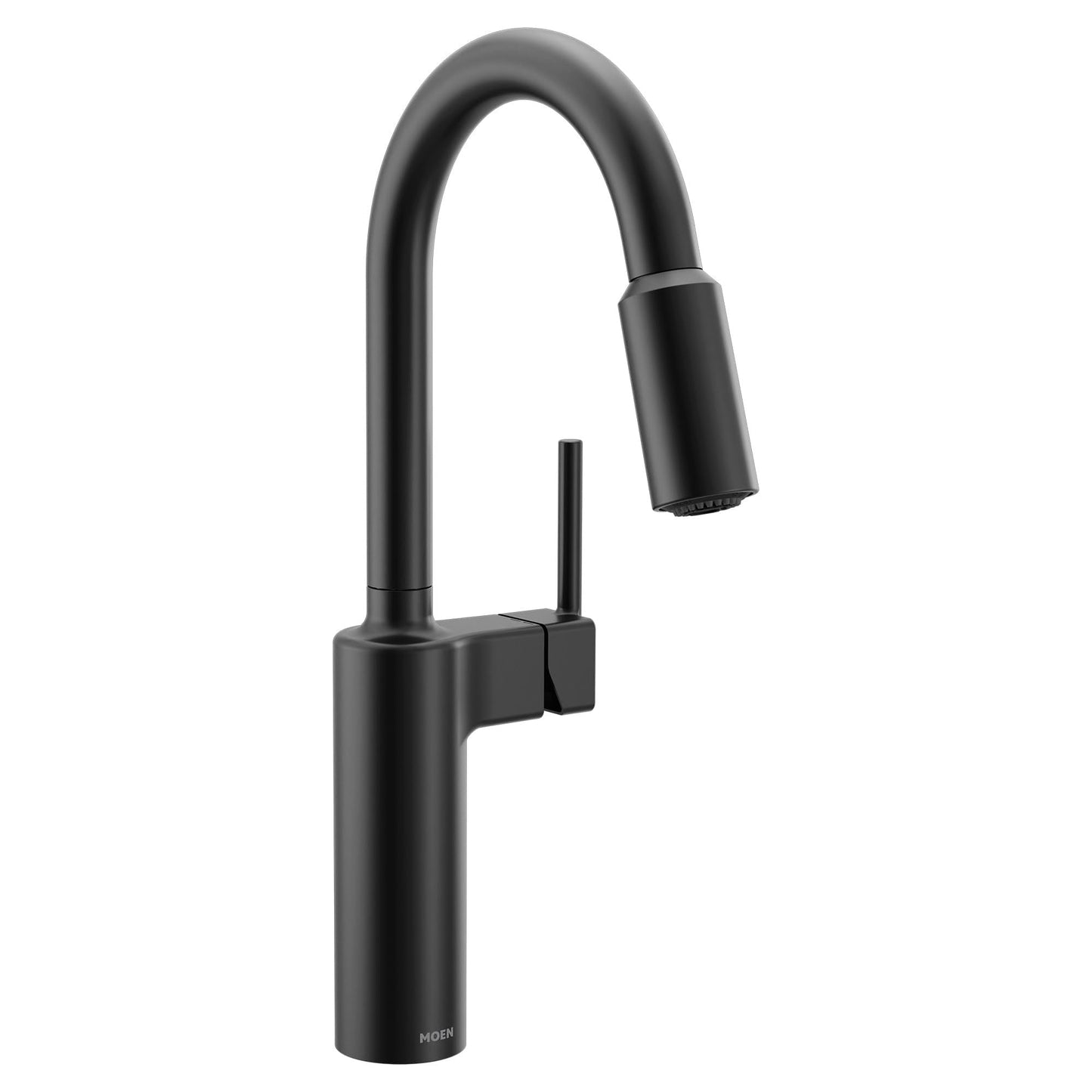 Moen Inara Matte Black Pulldown Kitchen Faucet with Power Boost, Modern Kitchen Faucet, One-Handle High Arc, Easy Installation, 87463BL