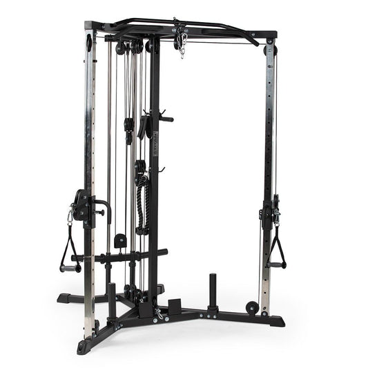 Titan Fitness Plate-Loaded Functional Trainer, Cable Crossover Machine with 660 LB Capacity, Smooth Fiberglass-Reinforced Cables, Multi-Grip Pull-Up Bar, LAT Bar, Low Row, Dual Stirrups