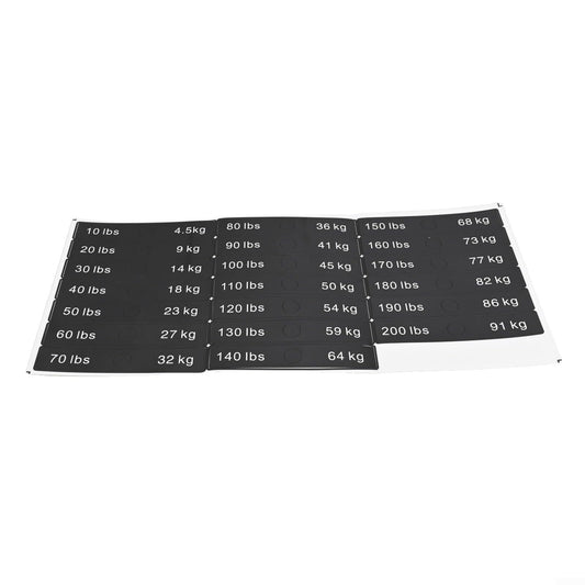 Deskbloom Weight Stickers Number Label For Gym Equipment 10LB-340LB PP Plastic Clear Marking Compatible With Weight Stack Blocks(10LB-200LB)