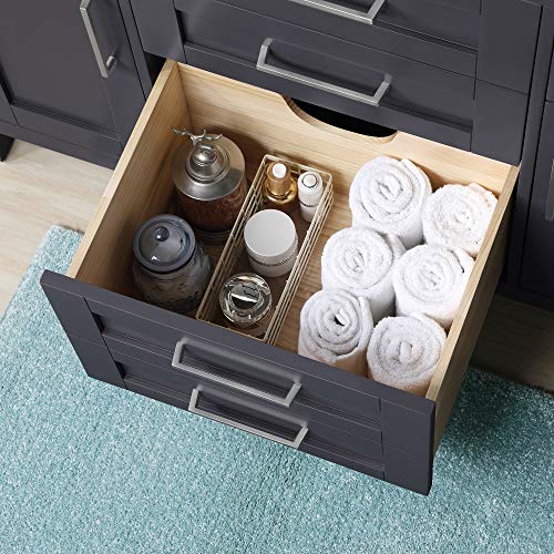 OVE Decors Maya Bathroom Vanity and Double Sink Combo with Countertop | Backsplash included | Fully Assembled Vanity Set, 60 in., DOVE Grey
