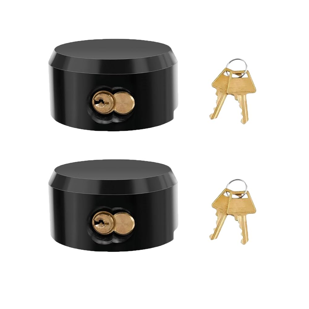 2 Pack Hidden Shackle Padlock Keyed Alike Heavy Duty Trailer Puck Padlocks Anti Theft 2-7/8" Solid Steel Puck Lock for Trailers Trucks Vans Shed Gates Garage