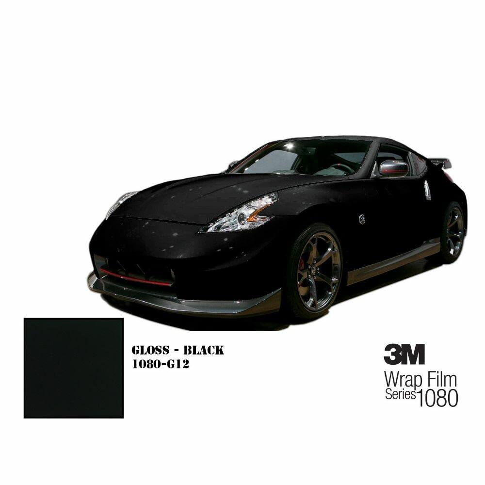 3M 2080 G12 Gloss Black 5ft x 10ft (50 Sq/ft) Car Wrap Vinyl Film