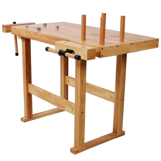 Heavy Duty Woodworking Bench with Adjustable Handle, 40 Inch Workbench with Storage for Garage Workshop, 330 Lbs Capacity