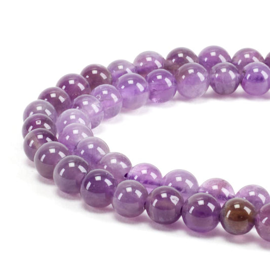 Cherry Tree Collection | 100PCS 6mm Amethyst Gemstone Round Beads for Jewelry Making | Includes Storage Box, Elastic String, and Needles