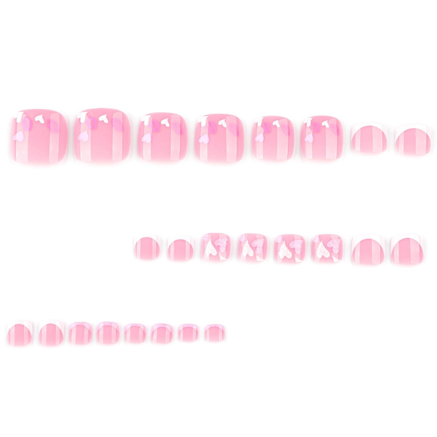 FIEONCIY Press on Toenails with Designs Acrylic Fake Nails for Toe Artificial False Nails with Charms Glue on Toe Nails for Spring Summer Stick on Toenails for Women Girls(JP3798)