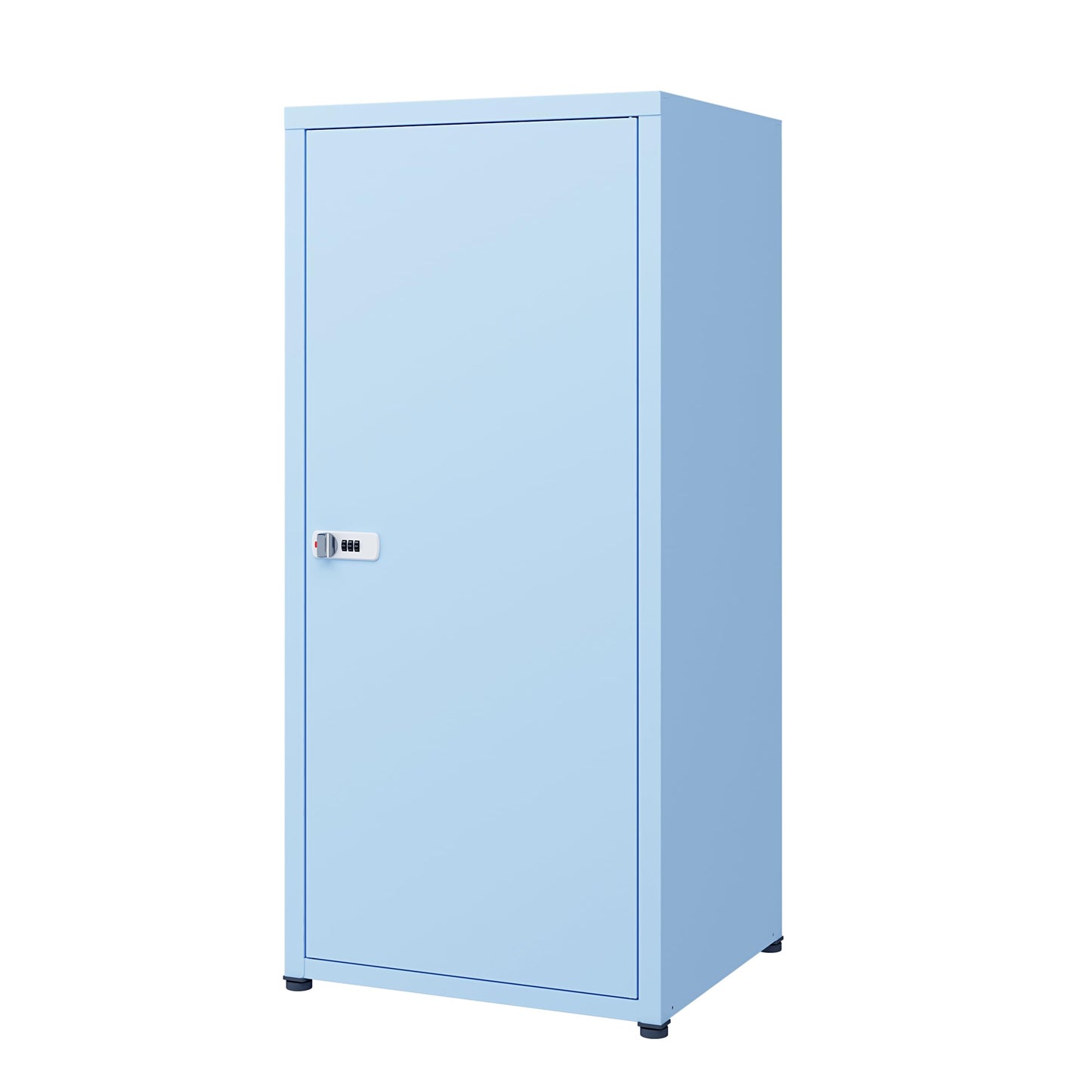 MIOCASA Metal Storage Cabinet with Lock, 3 Adjustable Shelves Single Door Steel Locker for Home, Office & Garage (Blue)