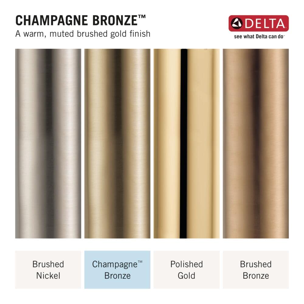 Delta Essa Brushed Gold Bar Sink Faucet with Pull Down Sprayer, Modern Single Hole Prep Sink Faucet, Single Handle, Champagne Bronze 9913-CZ-DST