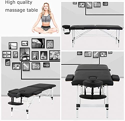 BestMassage Aluminium Massage Bed Portable Massage Table 24 inch Wide Lash Bed Height Adjustable 2 Folding Spa Table with Non-Woven Bag for Spa Footmassage Facial CareSpa Tattoo