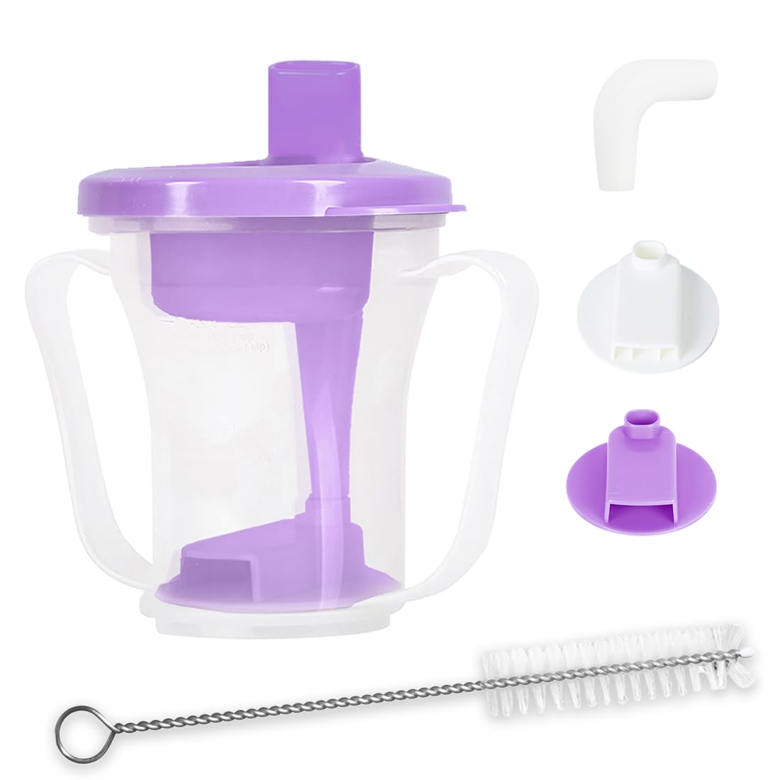 EZSLINGGLIDE Dysphagia Regulating Drinking Cup – Spill-Proof Adaptive Cup for Adults with Swallowing Difficulties, Elderly, Parkinson’s & Dementia Patients (Purple-Pack of 1 Count)