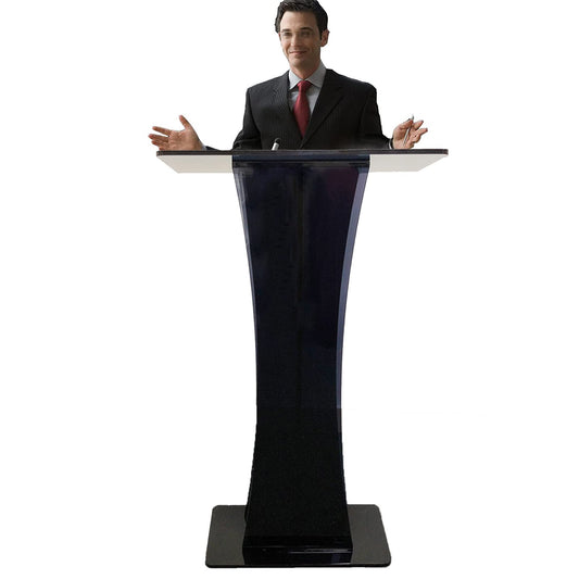 BTZHY Lectern Podium Stand, Acrylic Pulpit Transparent Podium Church Wedding Podium School Stage Host Business Office Furniture Conference Display Stand