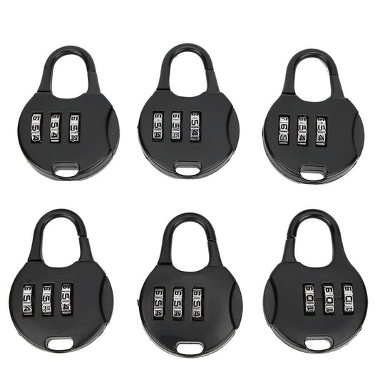 Chiffonade 6pcs 3 Digit Password Padlocks Water Proof Design Anti Theft Metal Locks for Backpacks Luggage Travel Security