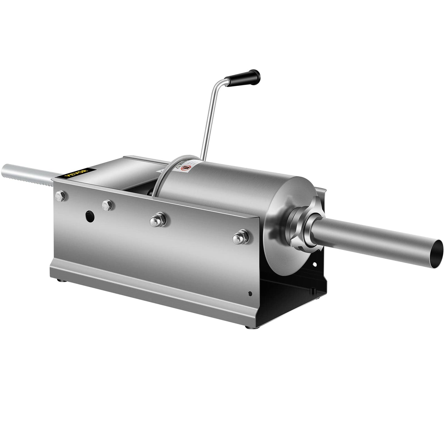 Happybuy Horizontal Sausage Stuffer 3L/ 7Lbs Manual Sausage Maker With 5 Filling Nozzles Sausage Stuffing Machine For Home & Commercial Use Stainless Steel