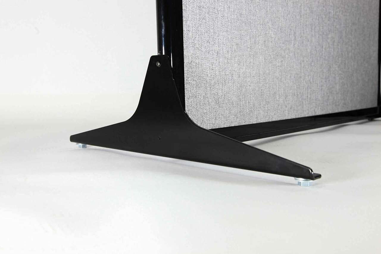 Versare Workstation Partition | Portable Wall Divider | Modern Office Cubicle | Free Standing Privacy Screen | Flexible Work Space | 66" x 70" W/Window, Black Fabric Panels