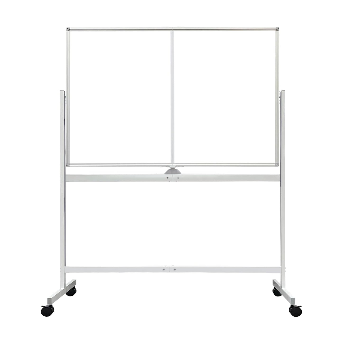 BIBOC Rolling Stand White Board 32×48 Inches, Double Sided Mobile Dry Erase Board with Aluminum Frame, 360 Rotating for Home Office Classroom