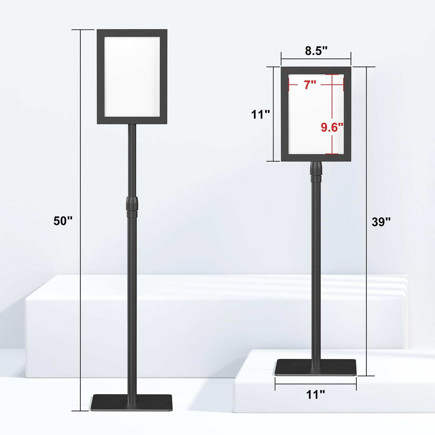 Relx Adjustable Outdoor Sign Holder Stand for Display - Floor Sign Stand with Base for Business Retail Events 8.5x11 inches