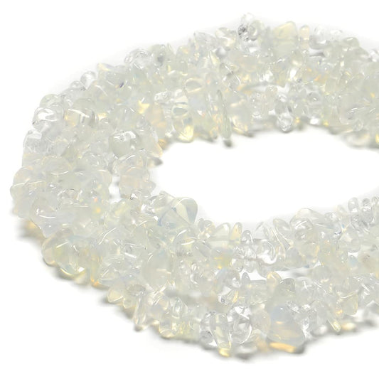 PLTbeads Gemstone Chips Natural Opalite 3-5mm Healing Crystals Waist Bracelets Necklace Kit Irregular Stone DIY Crafts Design Jewelry Making Approxi 32 inch