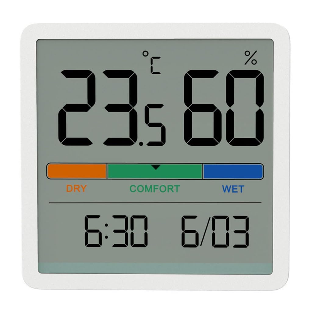 PNAWLLCF-65 Purpose Digital Temperature and Humidity Meter Clock Household Indoor Kitchen Refrigerator