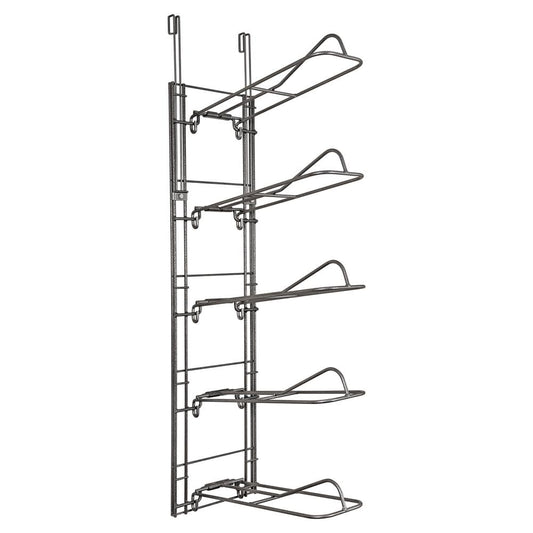 EASY-UP Pro Tiered Drop Down Saddle Racks | Space-Saving & Adjustable | Durable Design for Efficient Tack Room Organization & Saddle Storage | 5 Tier | Color Gray Armor