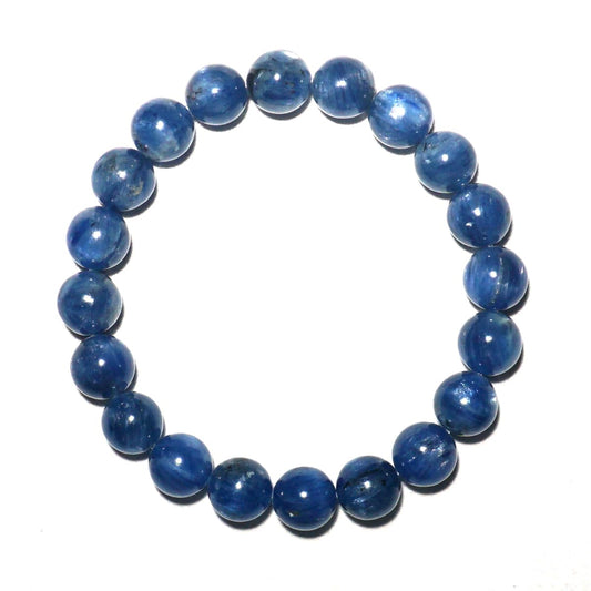 OwizJade Kyanite Bracelet 8MM for Women Men Beads | Control of Your Life - Fits for About 7" Wrist | Anxiety & Stress Relief | Absorb Negative Energy | Come With Box & Velvet Pouch & Beading Kit