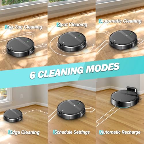 Kilgone Robot Vacuum for Pet Hair, 2-in-1 Vacuum & Mop Combo with Tangle-Free Suction & Smart 3D Avoidance, App/Wi-Fi/Alexa, Ultra-Slim & Quiet, Self-Charging for Hard Floors and Low-Pile Carpet
