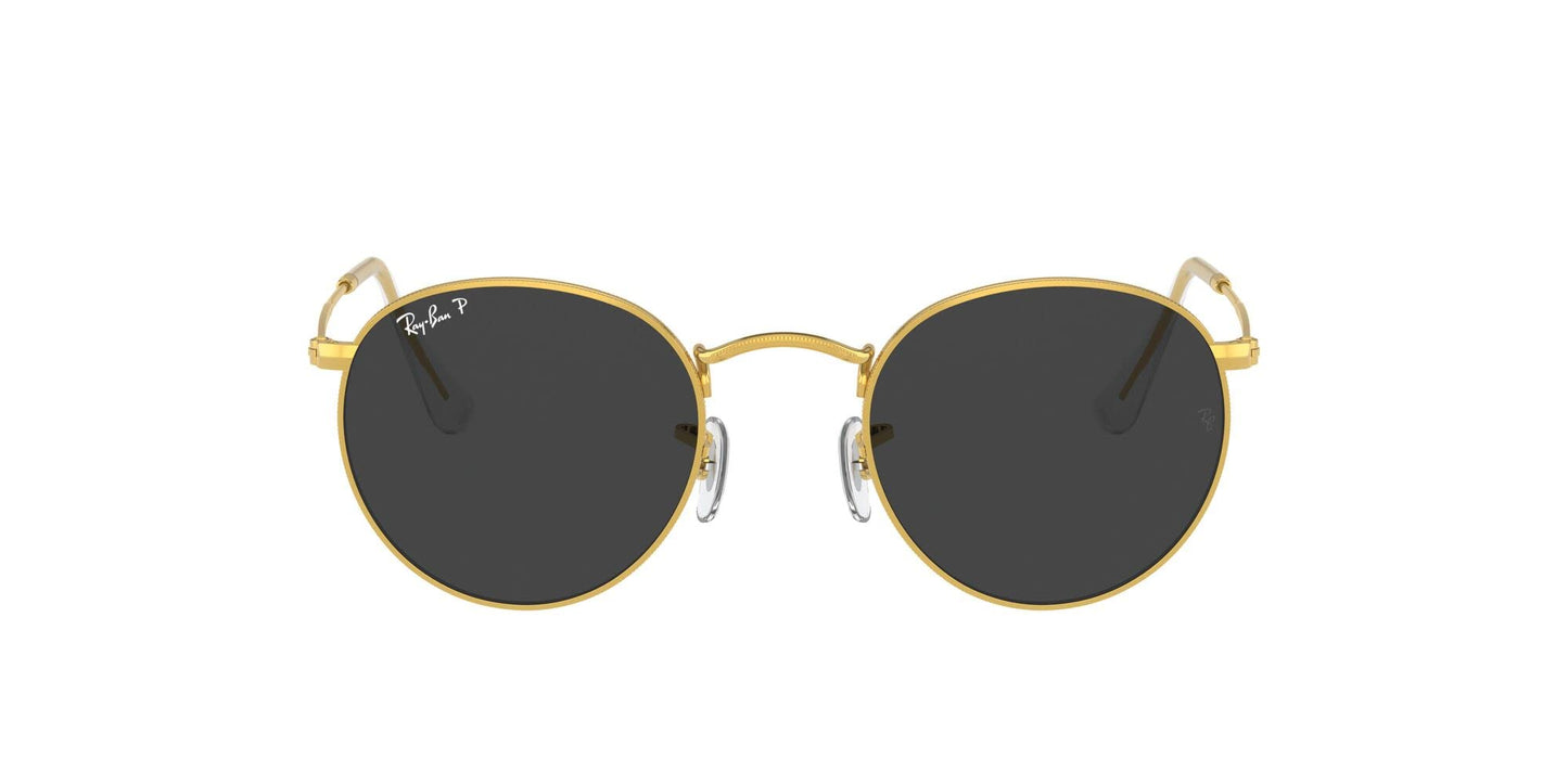 Ray-Ban Unisex RB3447 Round Metal Round Sunglasses, Gold/Black Polarized, 53 mm
