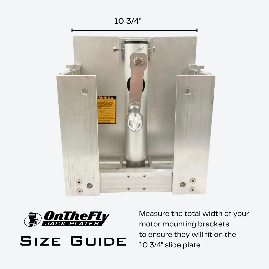 Adjustable Manual Boat Jack Plate – High Grade Marine Aluminum – Standard Unit - for up to 30hp Outboard Motors – by On The Fly Jack Plates